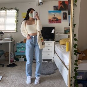 fuzzy cropped tank top